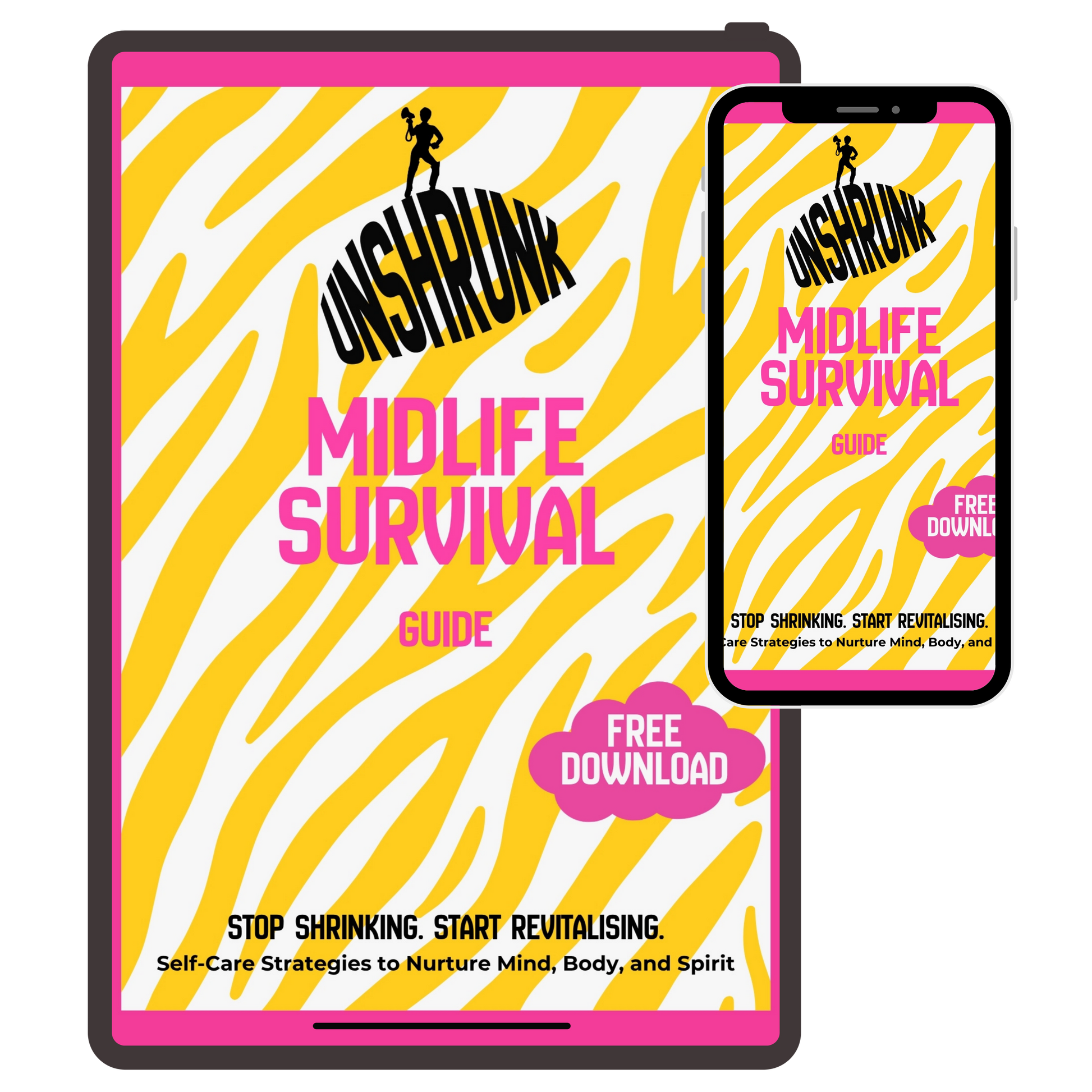 Free Midlife Survival Guide PDF – perimenopause and menopause symptoms guide by Unshrunk