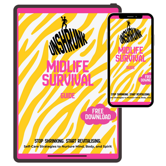 Free Midlife Survival Guide PDF – perimenopause and menopause symptoms guide by Unshrunk